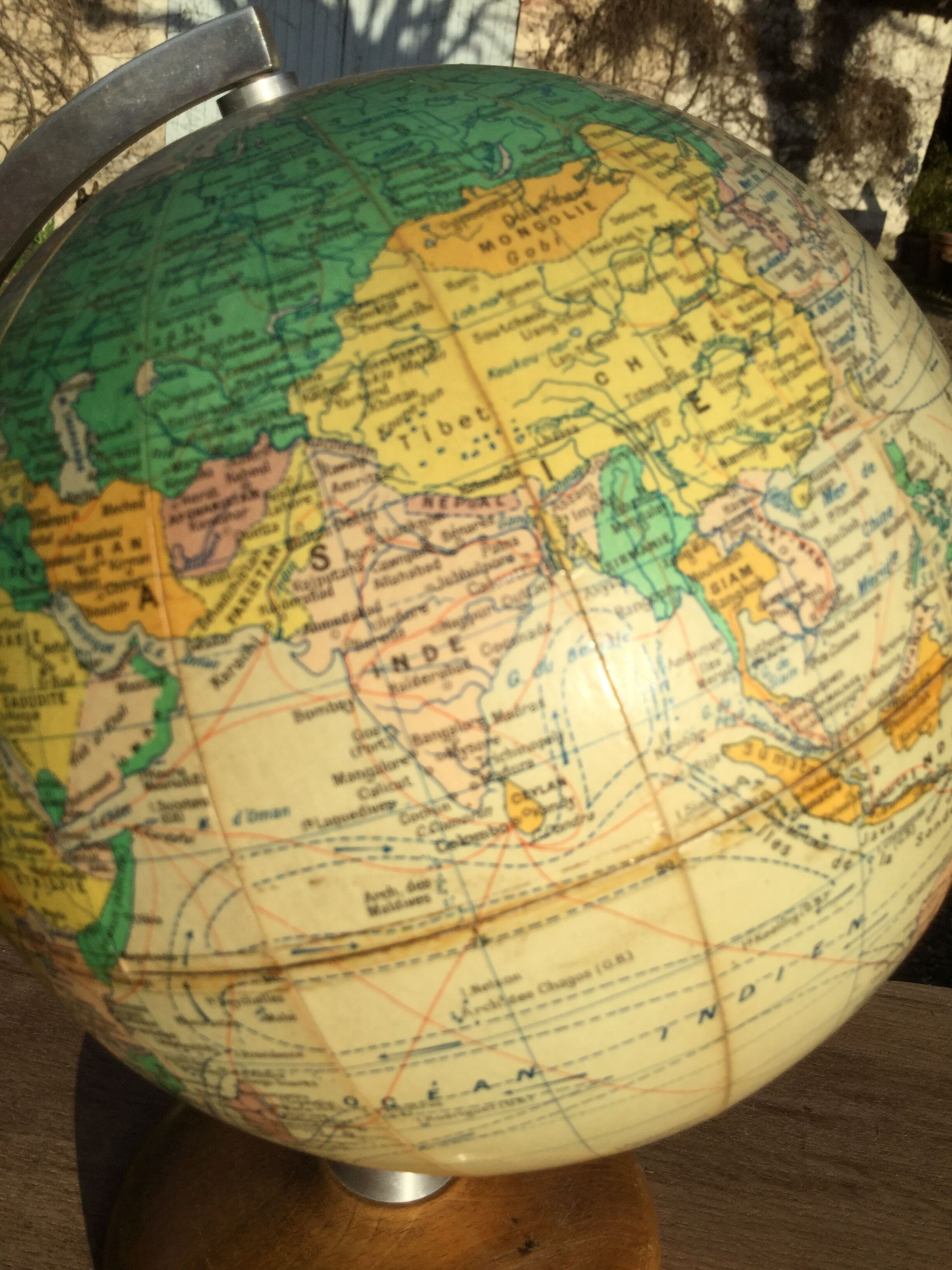 World map 1950s Girard and Barrere