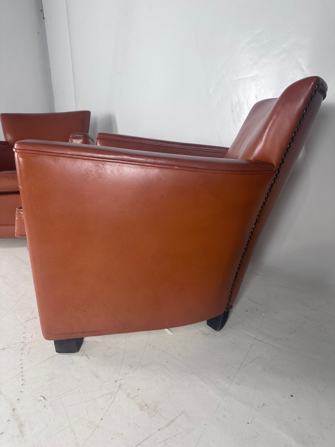 Pair of club armchairs