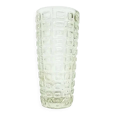 Vase Vulkany, design moderne du milieu du siècle, en verre sodique olive, conçu par J.S. Drost, Pologne, années 1970.