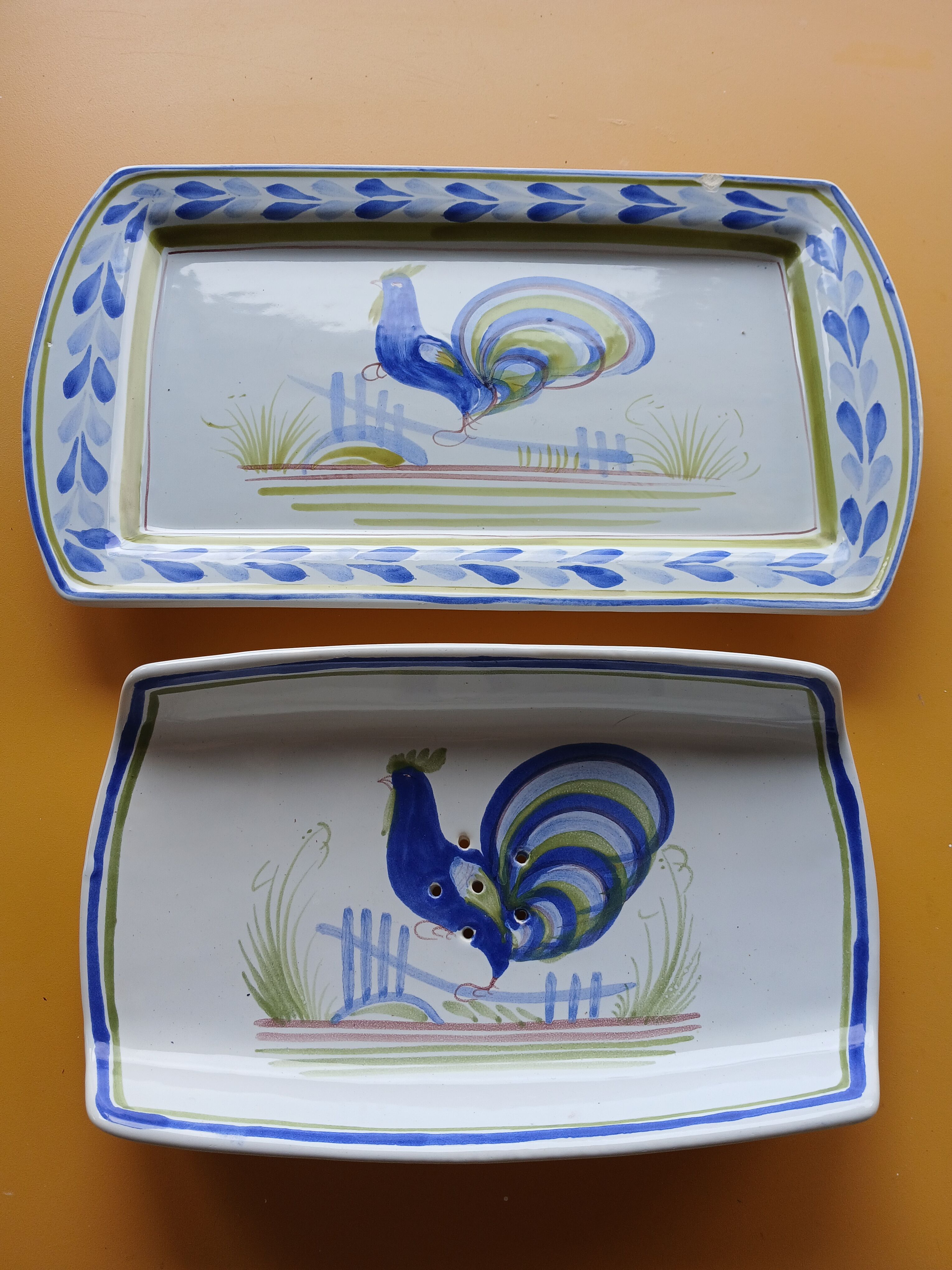 Henriot Quimper vintage numbered asparagus dishes