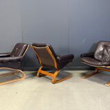 Elsa & Nordahl Solheim Kengu armchairs, set of 3 - 1960s