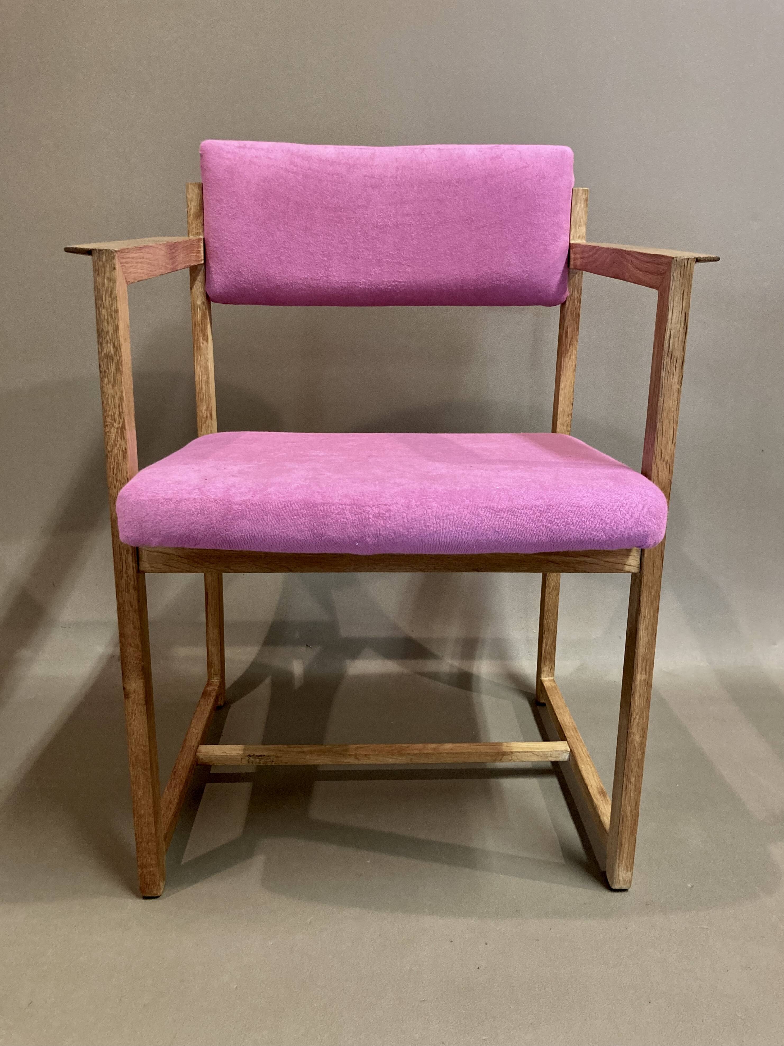 Fuchsia armchair scandinavian design stamp 1960