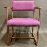 Fuchsia armchair scandinavian design stamp 1960