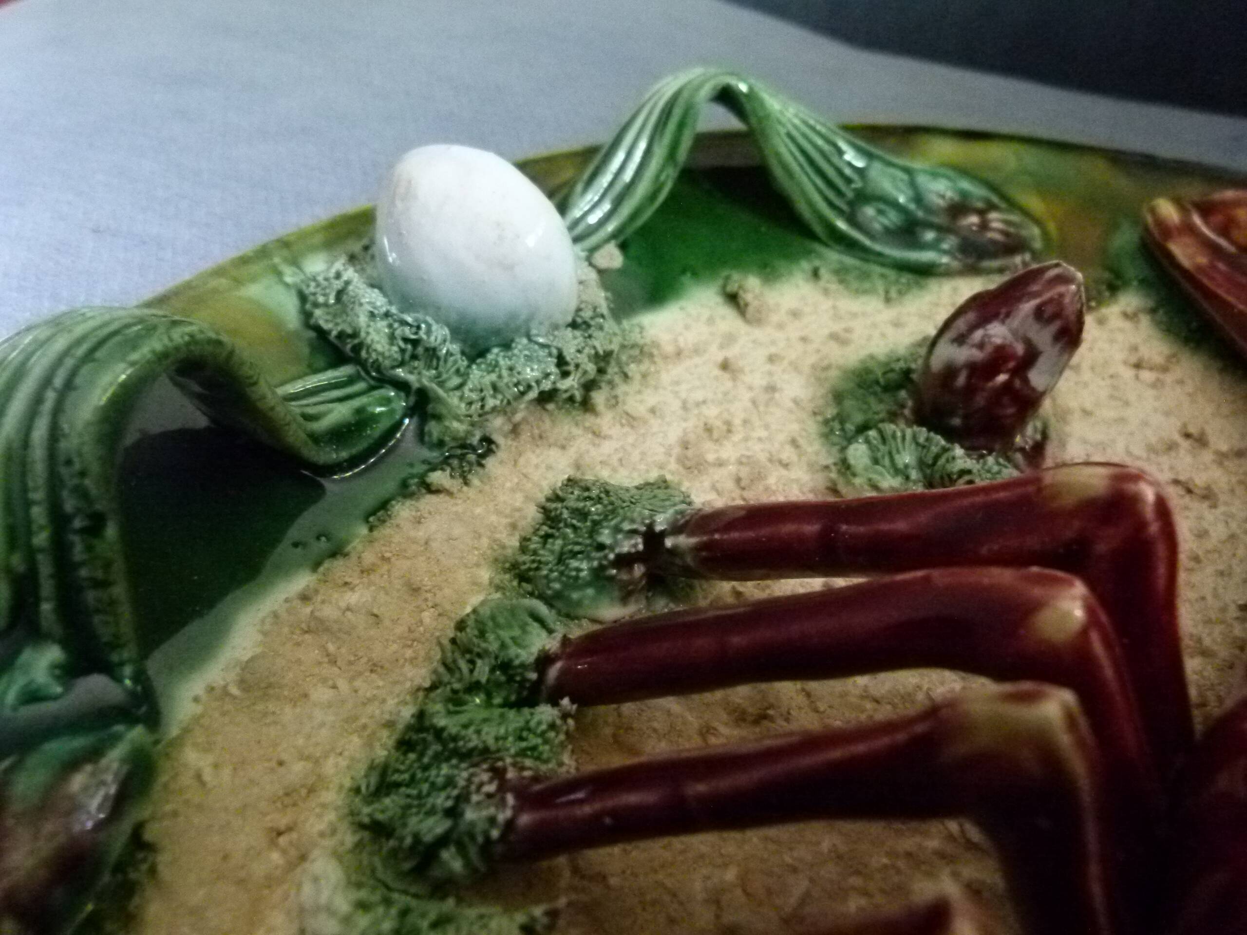 Barbotine earthenware plate