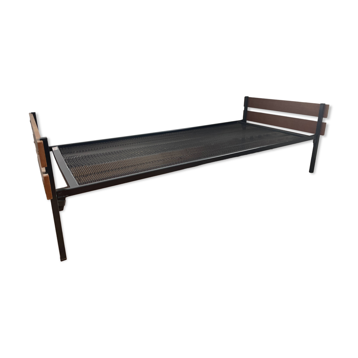 Lit 1 place, daybed en métal et teck Dico Holland, 1960