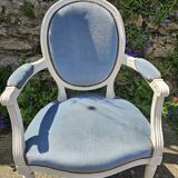 Two Louis XV style berger armchairs
