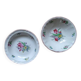 KG LUNEVILLE "Reverb" Salad bowl and deep dish earthenware hand-painted flowers