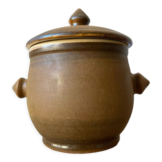 Handcrafted stoneware pot signed François Chapuis