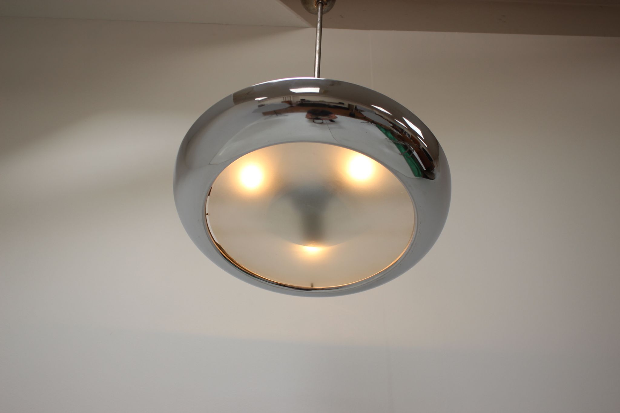 Ufo pendant lamp by josef hurka for napako 1940s