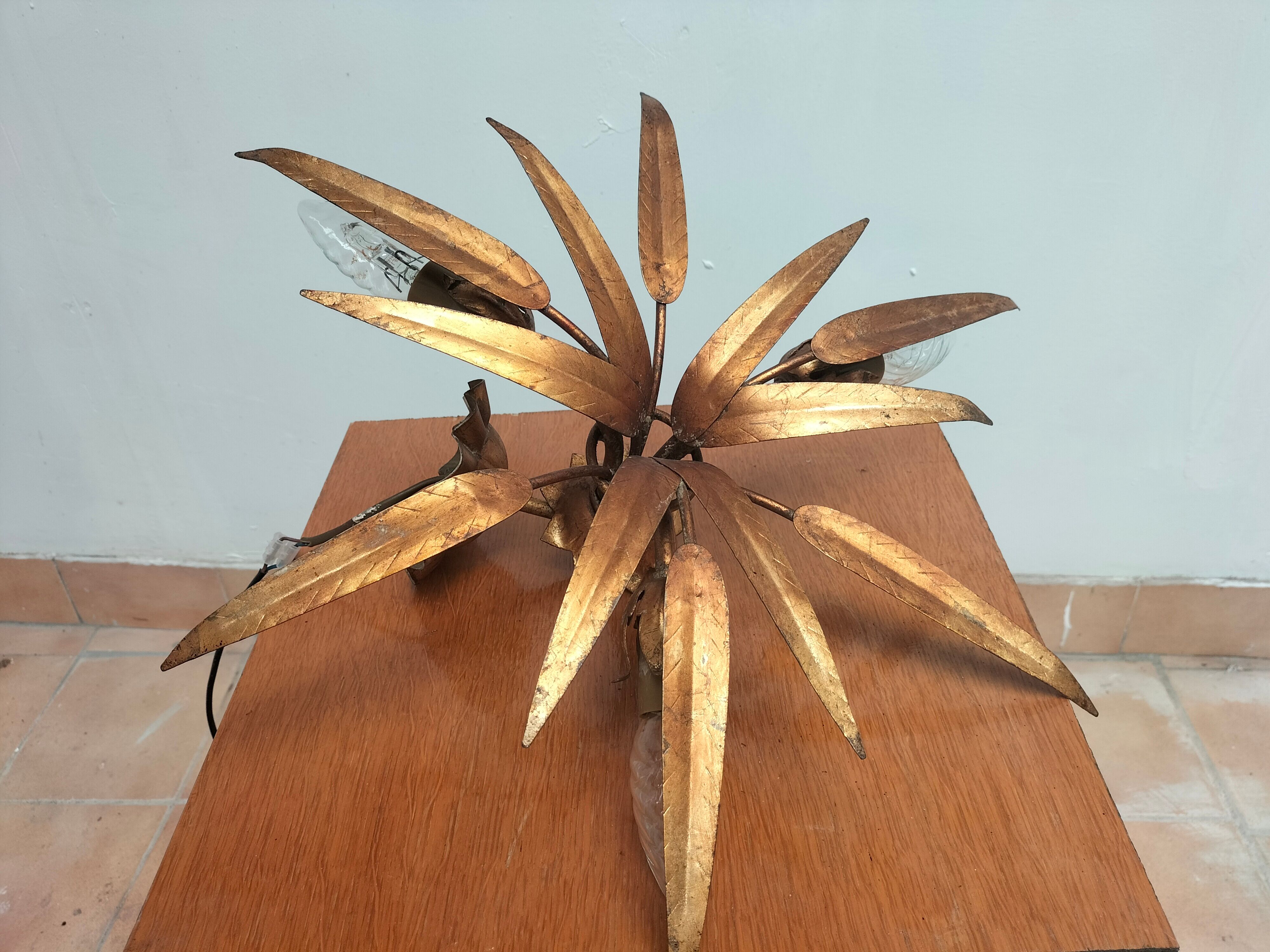 Golden leaf chandelier