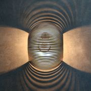 Vintage modernist stainless steel wall or table lamp