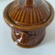 Small vintage oval terrine in caramel ceramic