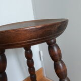 Tripod stool solid wood turned coil way