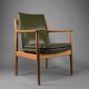 Fauteuil danois moderne du milieu du siècle, vert olive, modèle 431 par Arne Vodder