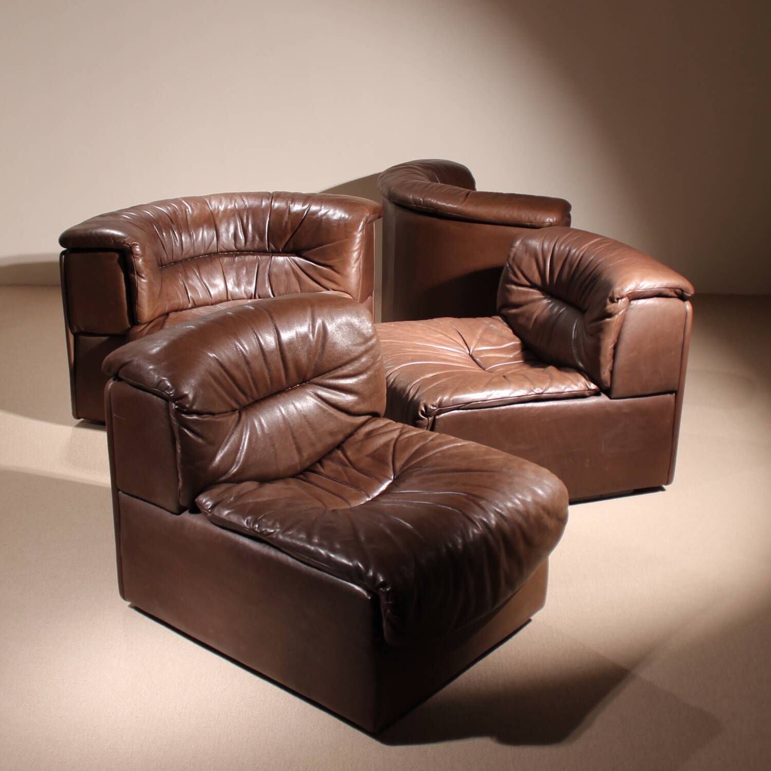 Canapé en cuir modulaire 'DS-14' par De Sede | Suisse années 1970