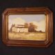Tableau signé paysage avec une petite maison du 20ème siècle