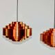 Pair of Midcentury Copper Pendants by Jo Hammerborg for Fog & Mørup, 1960s