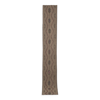 Vintage Turkish Oushak Handwoven Rug 55x376 cm