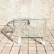 Coffee table DESIGN Modernist glass and transparent plexiglass Lucite DAVID LANGE 75x50