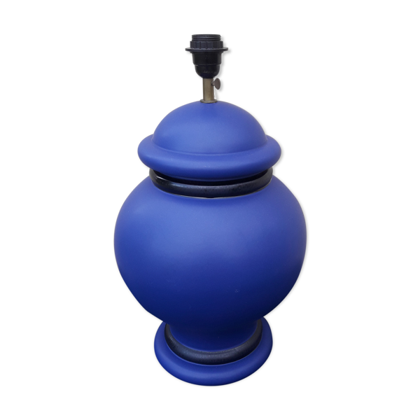 Pied de lampe bleu H54 cm