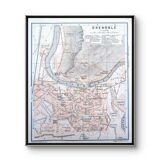 Printed in 1906, map of Grenoble, Isère, France.