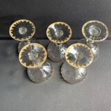 5 Gold Putoisé Champagne Glasses – Legras Pierrefonds 19th Century Service