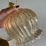 Ceiling suspension globe tulip amber glass