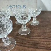6 crystal digestif glasses from Saint Louis Trianon.