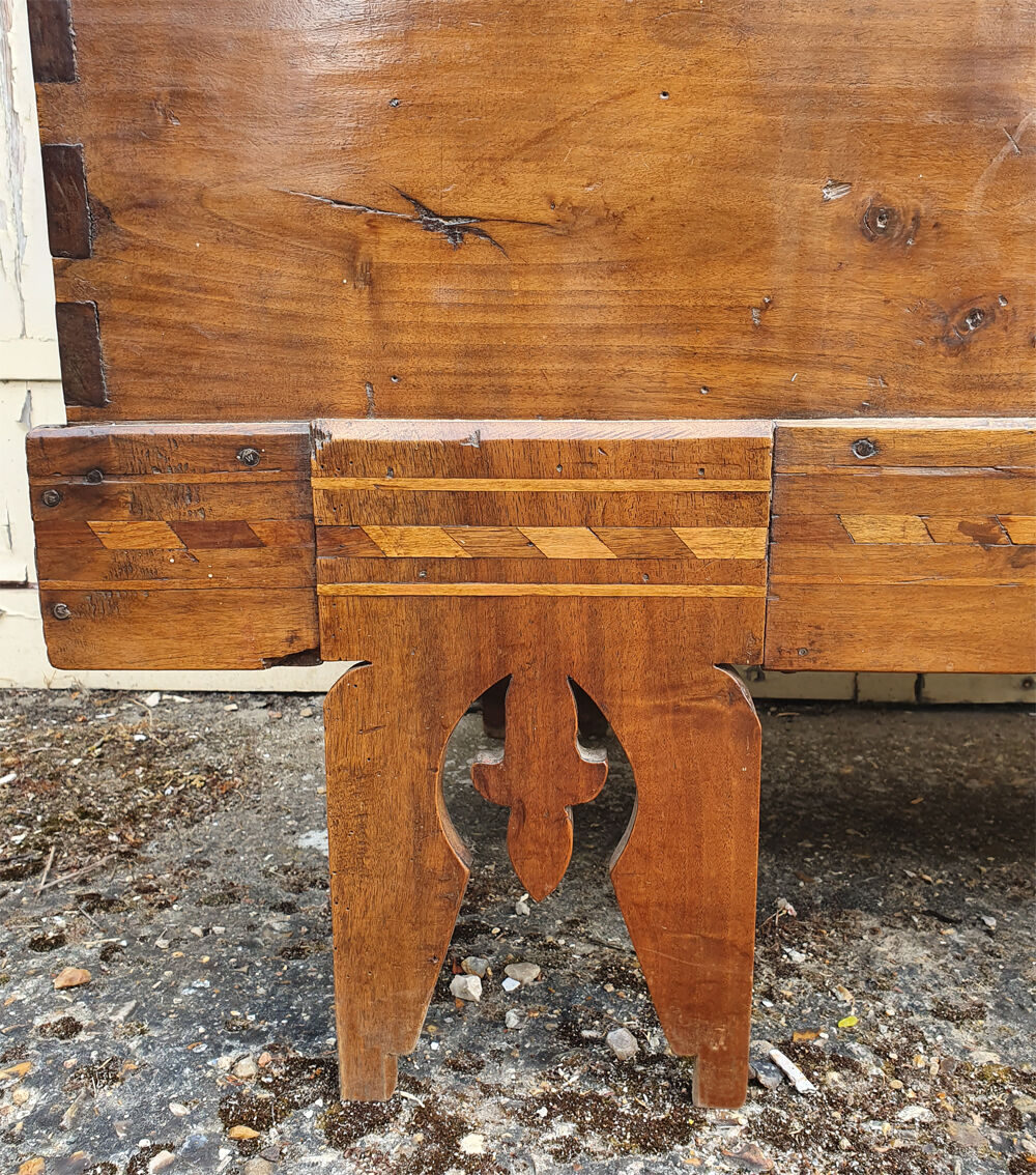 Former large wedding chest, solid wood, mid 19th century