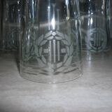 Old sandblasted glasses with laurel wreaths x6