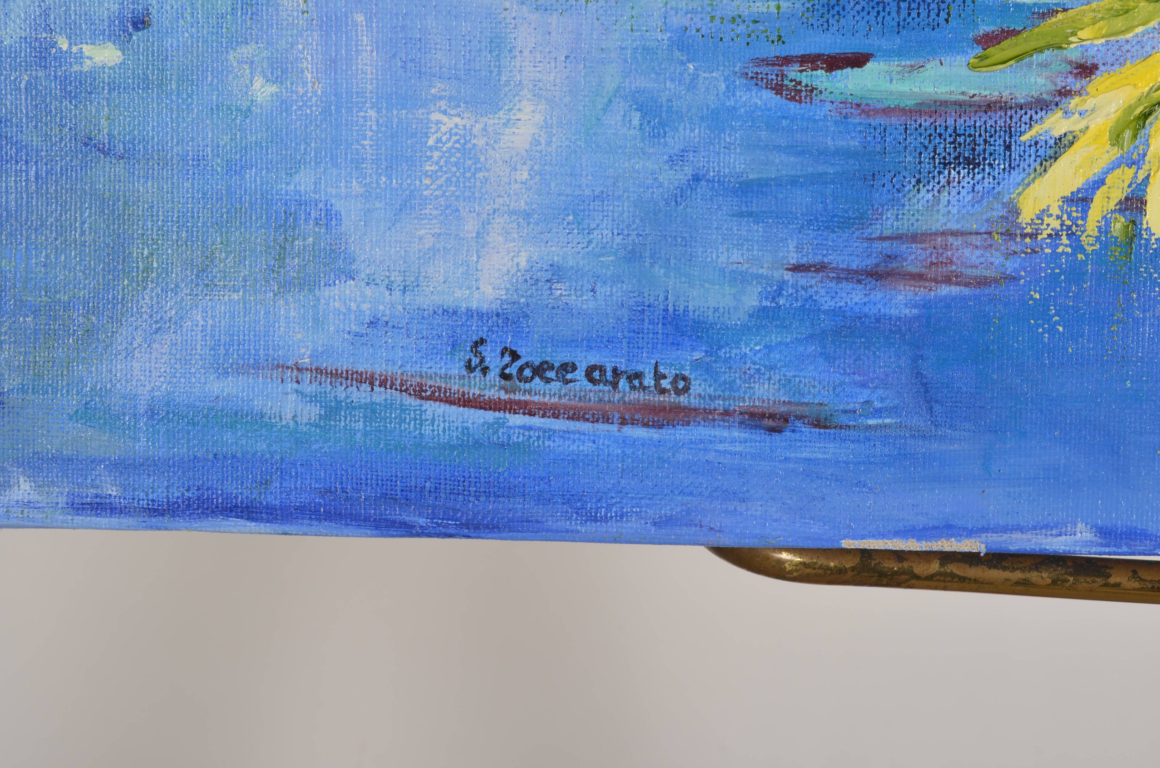 Oil on canvas water lilies