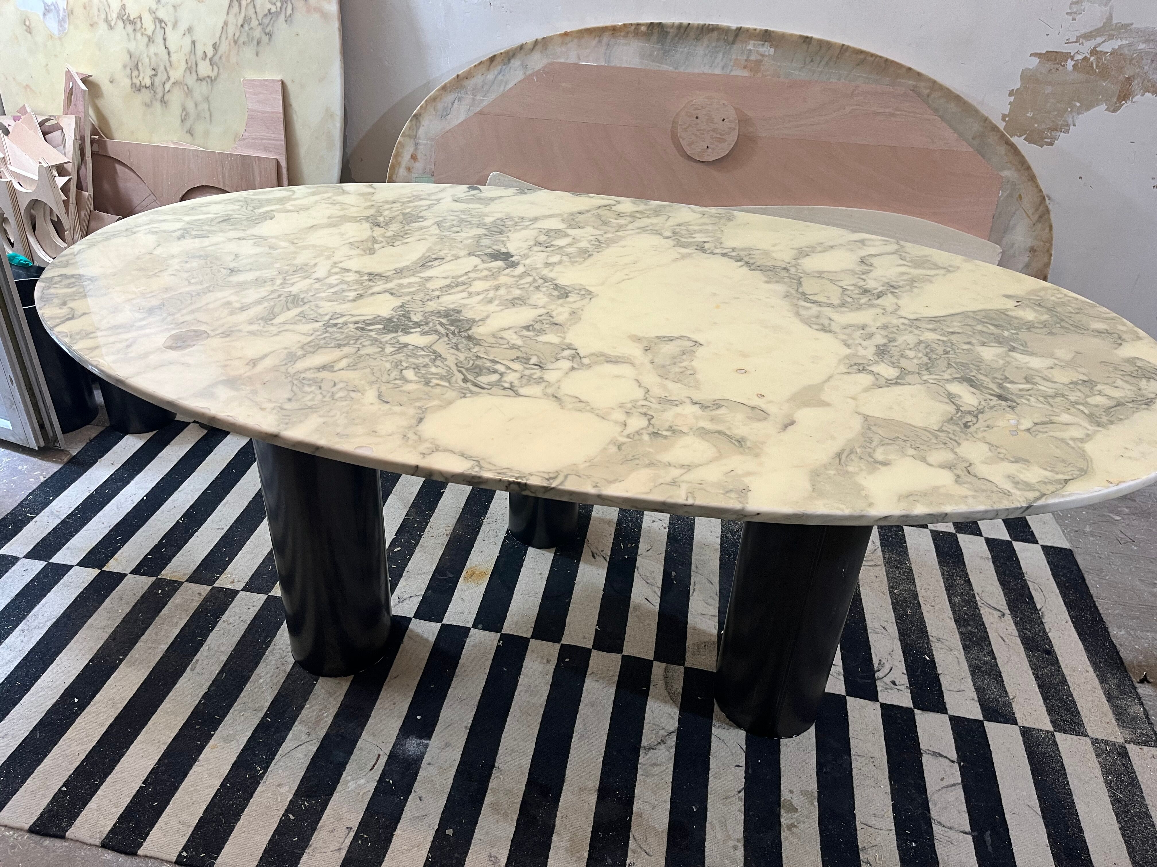 Marble dining table and steel legs