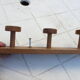 Wooden wall coat rack 5 hooks