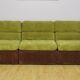 Green and brown corduroy modular sofa, 1970s.