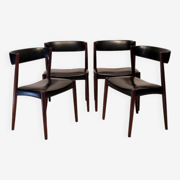 Series of four scandinavian chairs - vejle mobelfabrik - rosewood - ca 1960