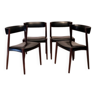 Series of four scandinavian chairs - vejle mobelfabrik - rosewood - ca 1960