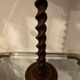 Vintage lamp in turned wood and silk