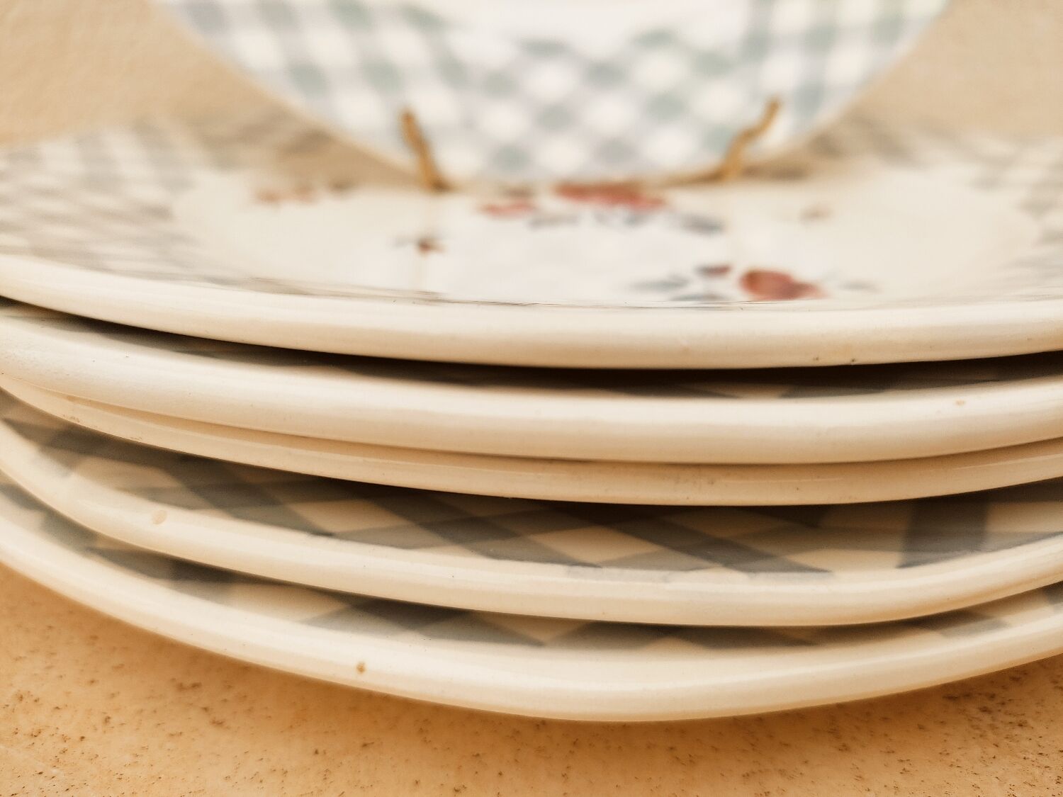 6 flat Digoin Bastia earthenware plates