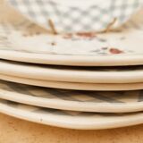 6 flat Digoin Bastia earthenware plates