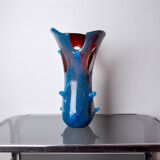 Sommerso vase by seguso in two-tone murano glass, Italy, 1970