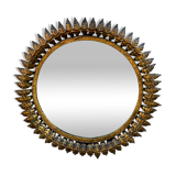 1950s Italian wrought iron sun mirror