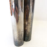 Silver metal candle holder 70s