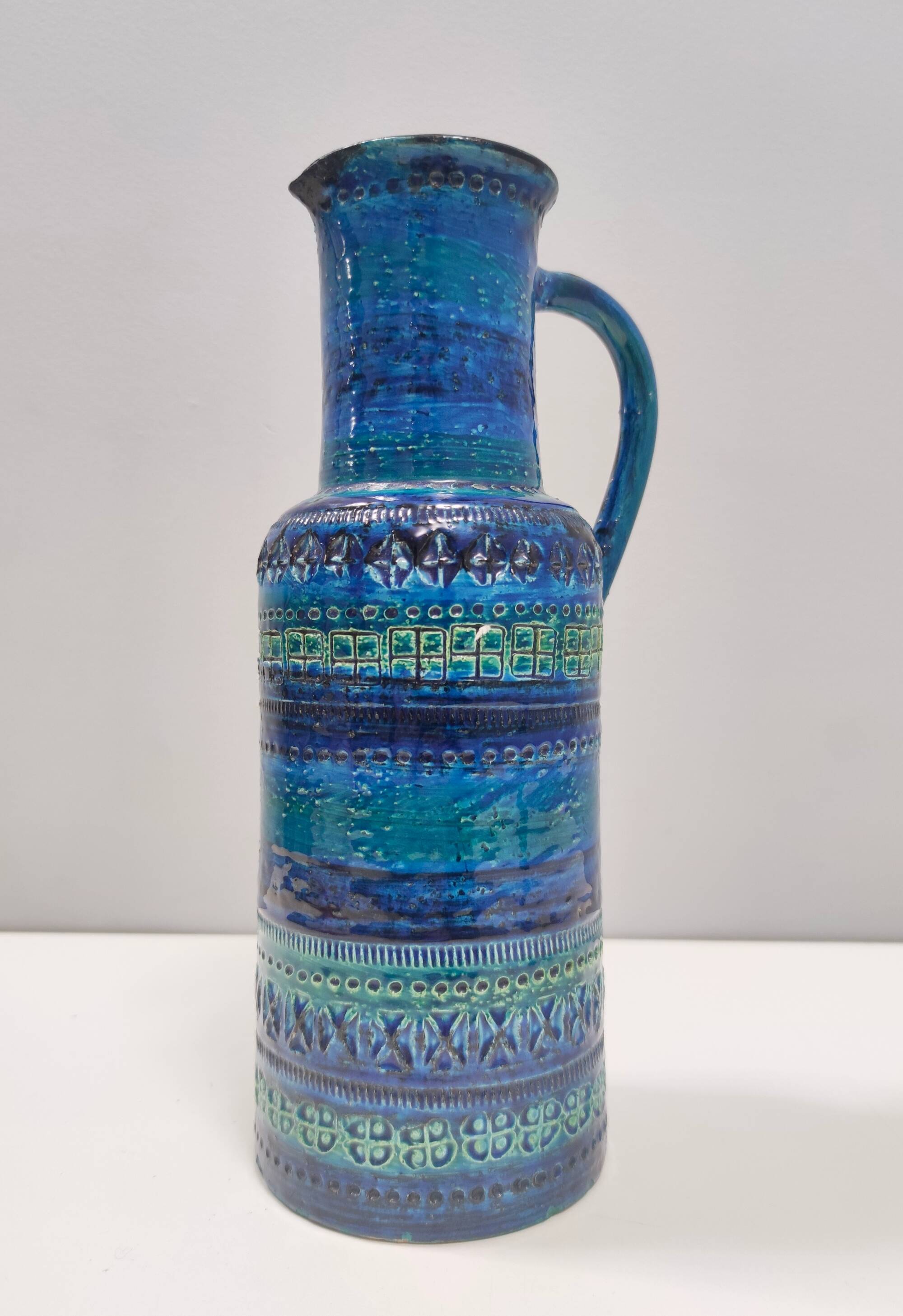 Rimini Blue Ceramic Pitcher Vase by A. Londi and F. Montelupo for Bitossi