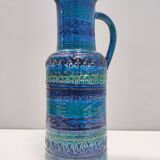 Rimini Blue Ceramic Pitcher Vase by A. Londi and F. Montelupo for Bitossi