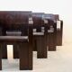 Set of four Strip dining chairs with dark brown ash armrests by Gijs Bakker for Castelijn