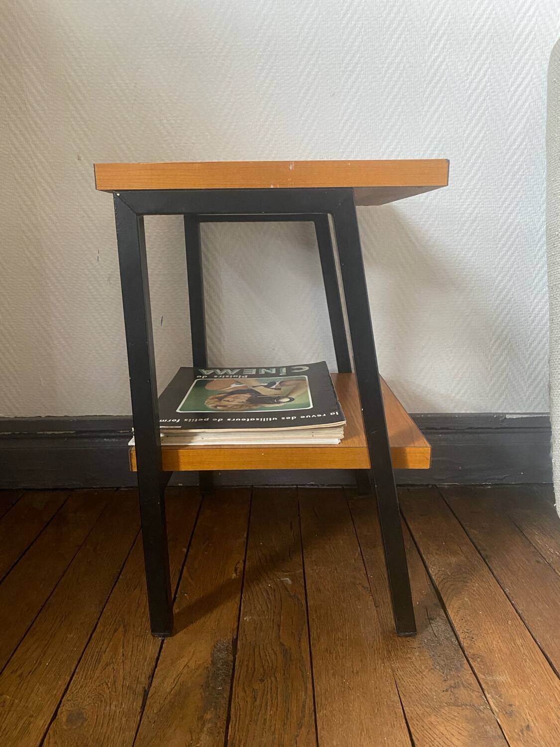 Industrial style metal bedside table