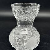 Small vase in chiseled worked glass