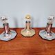 Pair of wall sconces/spotlights in chrome metal, Motoko Ishii
