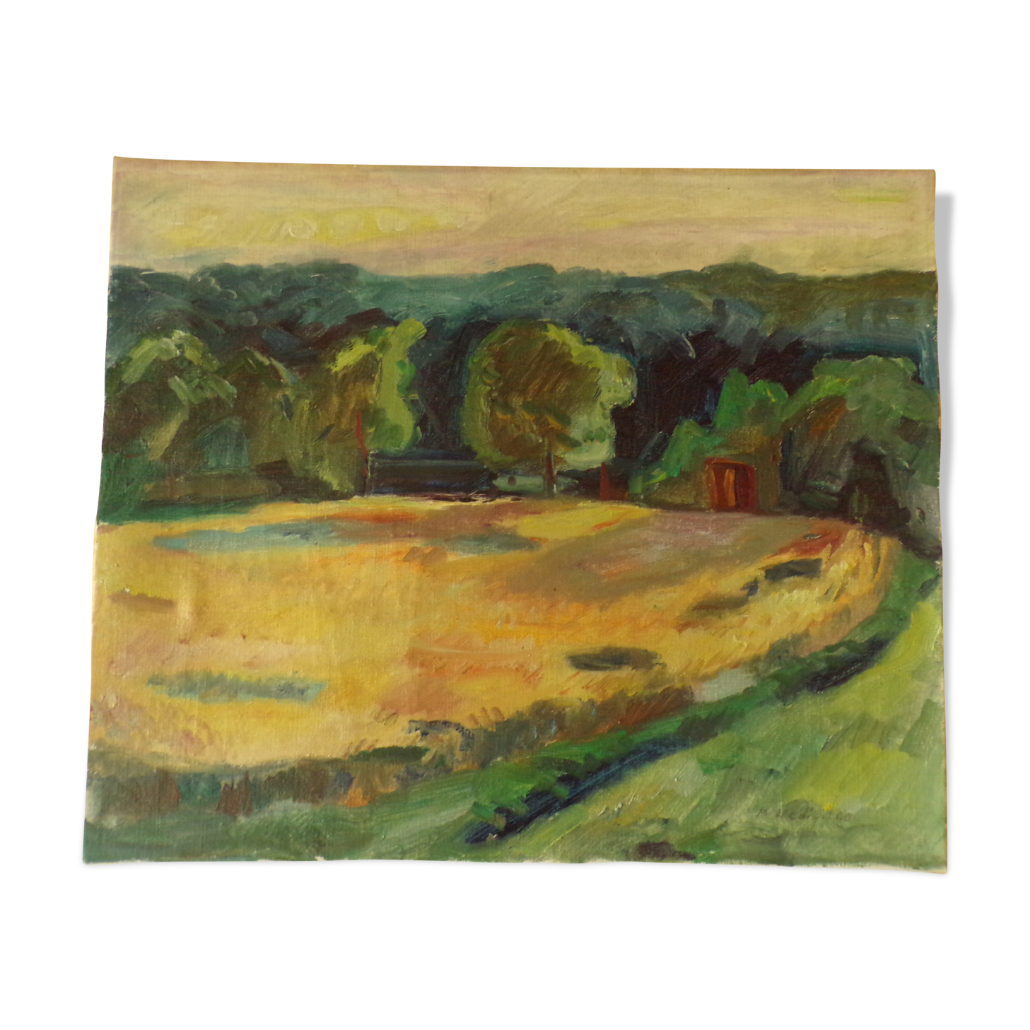 Oil on landscape canvas