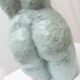 Studio ceramic torso statue - light blue ceramic clay figure - Mid-Century design